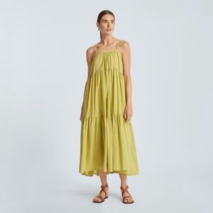 green Everlane Billow Tiered Maxi Dress
